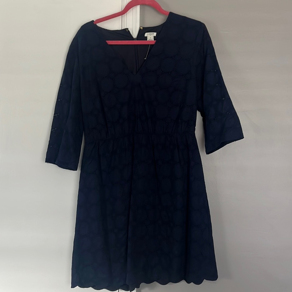 Blue lace mini dress